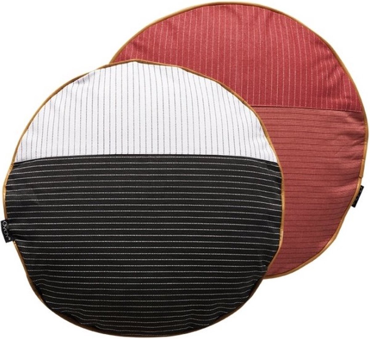 OyOy Kussen rond koraal/rood - anthracite/wit
