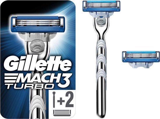 Gillette Mach3 Turbo Scheerapparaat en 2 navullingen