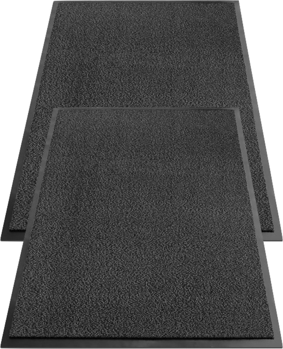 Schoonloopmat | XXXL | Droogloopmat voor binnen | 90x150 Antraciet | Anti slip deurmat | 2 STUKS