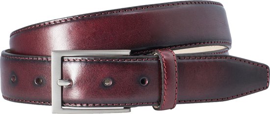 Cinturon Piel Cinturón De Piel Para Hombre LINDENMANN - Marrón Oscuro, Hebilla Satinada, Ajustable Cinturón Hombre Piel