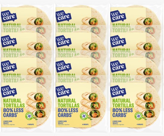 WeCare - Lower Carb - Tortillas - Naturel - 12 x 160 gr