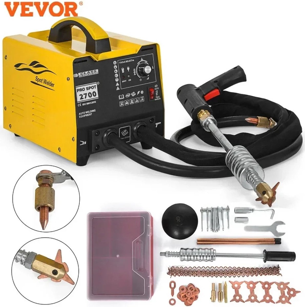 - Deuk Reparatie Kit - Reparatie Kit - Las Apparaat - 3000A - 2000W - Geel - Met Accessoires