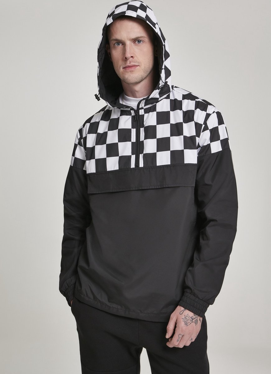 Urban Classics Check Pull Over Jacket M Zwart
