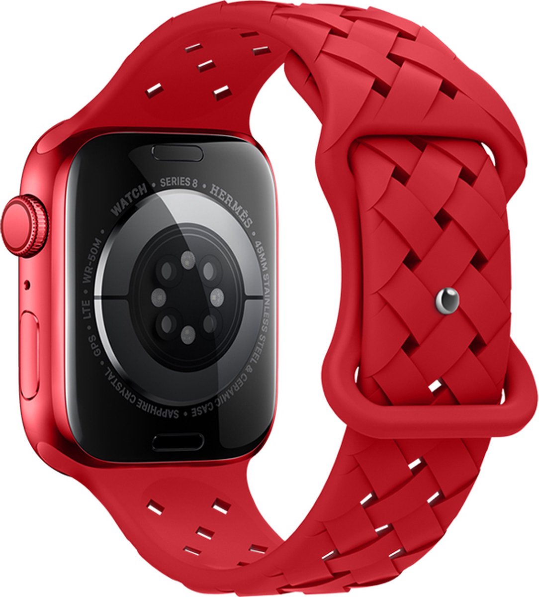 Hoco Flexible WA 16 Watch Bandje - Geschikt voor Apple Watch 1 / 2 / 3 / 4 / 5 / 6 / 7 / 8 / 9 / SE / Ultra - 42MM / 44MM / 45MM / 49MM - Rood
