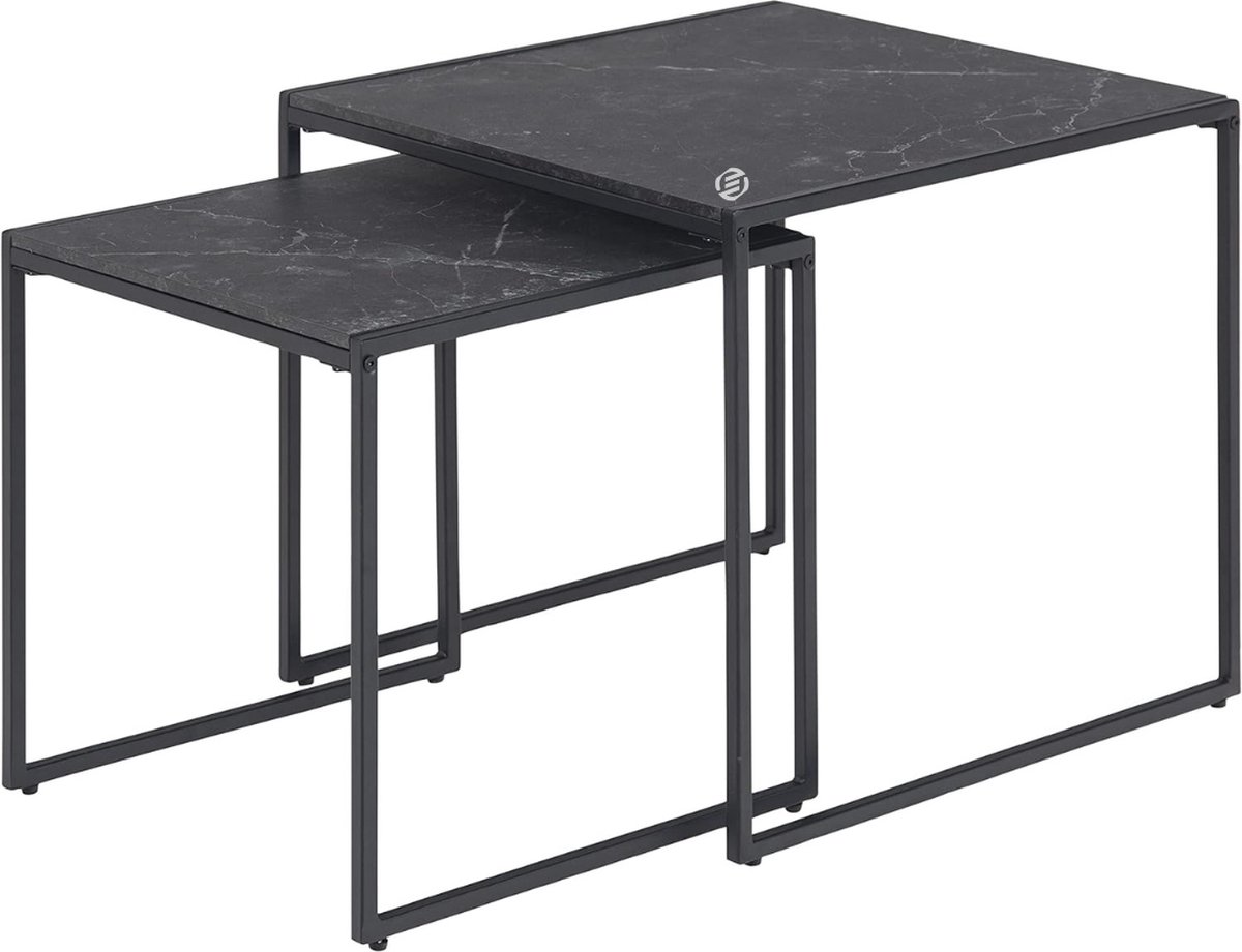 Equivera Bijzettafel Buiten - Bijzettafel Tuin - Salontafel Buiten - Salontafel Tuin - Koffietafel Buiten - Voor Binnen en Buiten - Must Have Voor Jouw Tuin! Zwart