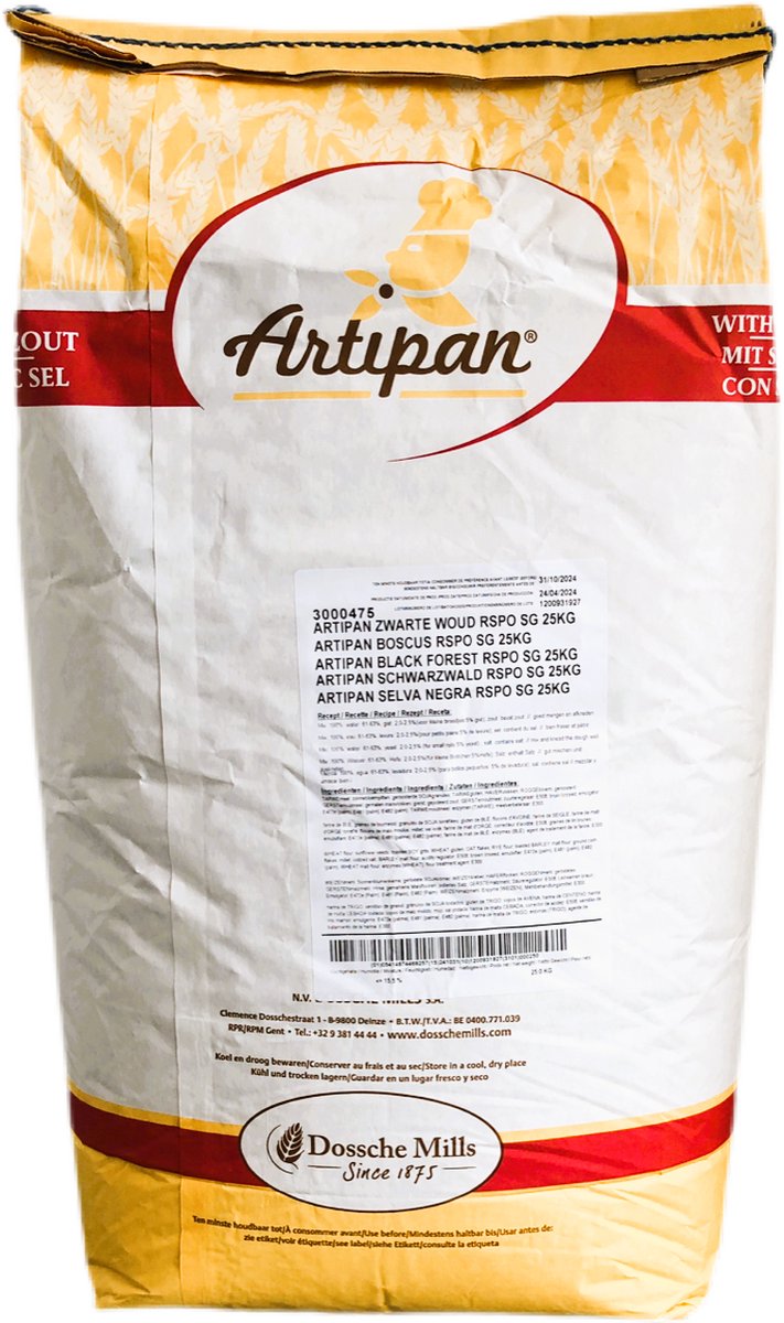 Artipan zwarte woud 25kg - Meergranen Forest - brood bakken - bakingrediënt - bloem