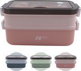 Lunchbox met soepkom Roze - Luxe bentobox - Lunchbox volwassenen - Lunchbox voor kinderen - Lunchboxen - Lunchbox Kinderen - Lunchbox met vakjes en bestek - Ook te gebruiken als broodtrommel - luchtdicht en lekvrij - BPA vrij!