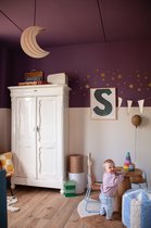 Houten hanglamp kinderkamer | Maan - blank | Plafondlamp ruimte | toddie.nl