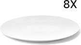 Borden - 27 cm - 8 Stuks - Wit - Horeca - Set - Pack - Witte Borden - Kwaliteit - Porselein - Dinerbord - Ontbijtbord - Lunchbord