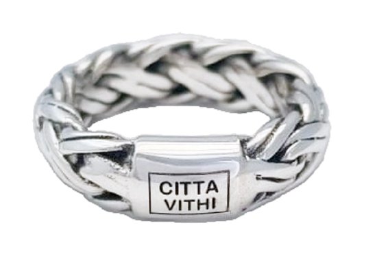 Zilveren CITTA VITHI Buddha Ring- zeg "JA" tegen een Betere Wereld 21.25 mm (maat 67) model 193
