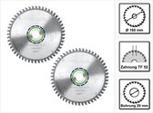 Festool set speciale cirkelzaagbladen 2x HW 160 x 20 x 2,2 mm TF52 ( 2x 496306 ) 160 mm 52 tanden