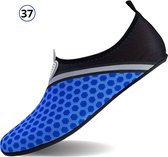 Livano Waterschoenen Voor Kinderen & Volwassenen - Aqua Shoes - Aquaschoenen - Afzwemschoenen - Zwemles Schoenen - Blauw - Maat 37