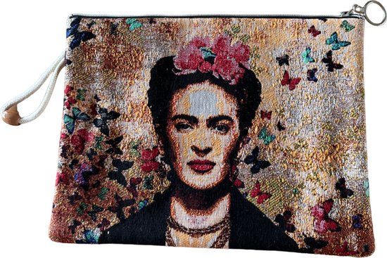 Sac (pochette) Frida Kahlo - Tissu Gobelin - 27,5 cm x 21 cm