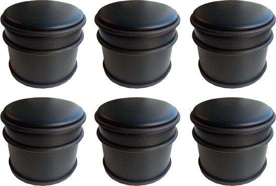 Foto: Brasq set van 6 deurstoppers deurstopper zwart met anti slip 1 1 kg voor binnen en buiten deurbuffer 9 x 7 5 cm