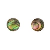 Boucles d'oreilles d'oreilles Behave - boucles d'oreilles clous - coquille d'ormeau - multicolore - 1 cm