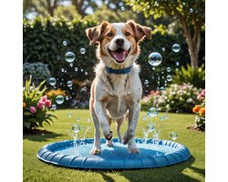 PetsHome Koel Sprinkler Mat - Hond en Kat - S - 100 cm - Blauw