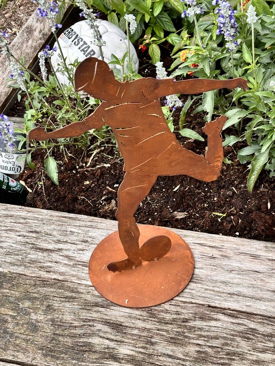 Footballeur - Jardin - Graf - Cadeau - Décoration - Rouille noble - Souvenir AF-540H
