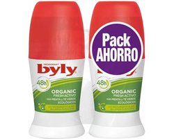 Deodorant Roller Organic Extra Fresh Activo Byly (2 uds)