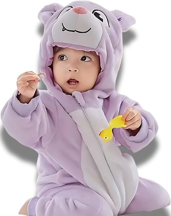 BoefieBoef Vleermuis Dieren Baby Onesie Romper Pyjama - Carnaval - Baby & Peuter Verkleedkleding - Verkleedkostuum - Kinder Dierenpak - Dreumes Kruippak - Boxpak - Baby & Peuter & Kleuter 2 tot 4 jaar