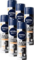 Bol.com NIVEA MEN Black & White Ultimate Impact Deodorant Spray - Deo - Anti-Transpirant - Voordeelverpakking - 6 x 150ml aanbieding