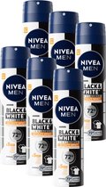 NIVEA Deodorant - Black & White Ultimate Impact - Male Spray 6 x 150ml