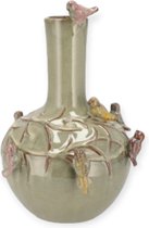 Daan Kromhout - Bird Vase - Vaas - Tube - Moss - D13 x H15 cm - Keramiek
