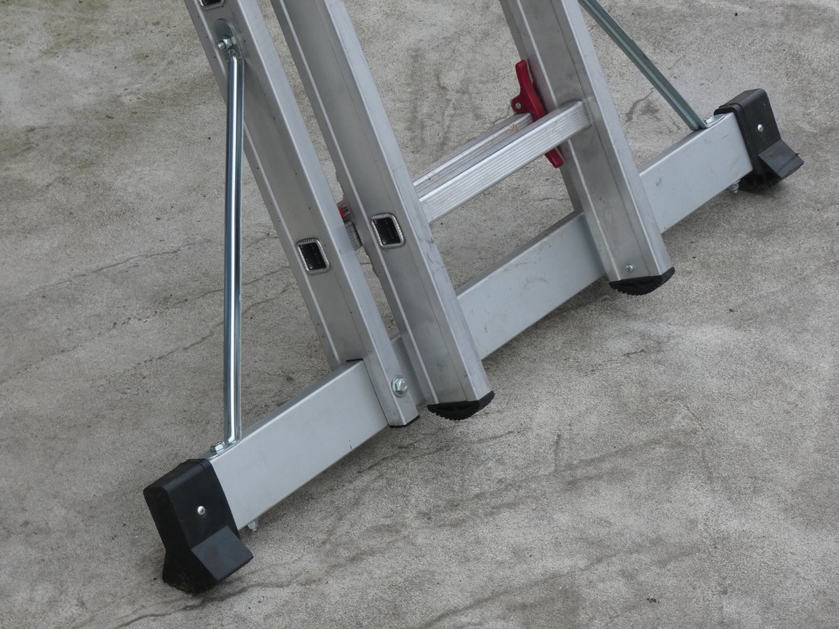 Professionele Ladder | 3-delig | 3x12 Sporten | reformladder | ladder | trapladder | schuifladder | Uitgeschoven lengte 8,58m – foto 5