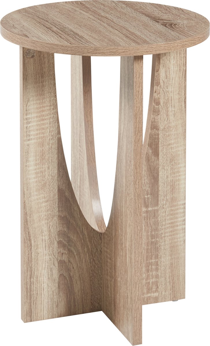 en.casa Bijzettafel Rindal rond 56,5xØ38 cm eikenkleurig [en.casa]