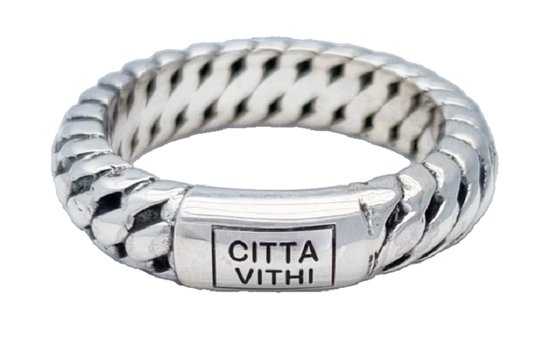 Zilveren CITTA VITHI Buddha Ring- zeg "JA" tegen een Betere Wereld 19.00 mm (maat 60) model 191