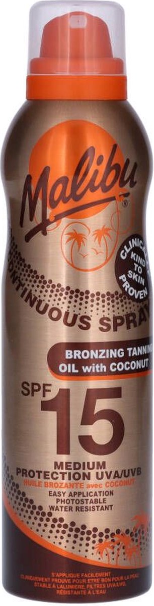 Goedkoopste Malibu Continuous Bronzing Tanning Oil Coconut (SPF 15) - 175 ml