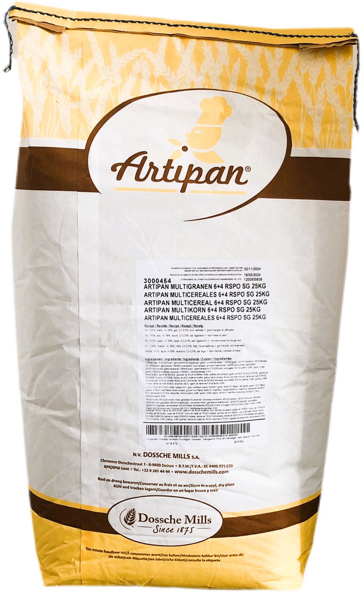 Artipan Multigranen 6+4 25kg - brood bakken - bakingrediënt - bloem