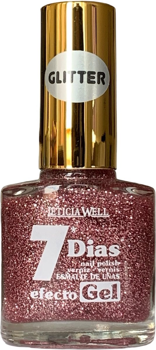 Goedkoopste Leticia Well - Nagellak - Transparant met roze mini glitters - 1 flesje met 13 ml inhoud - Nummer 333