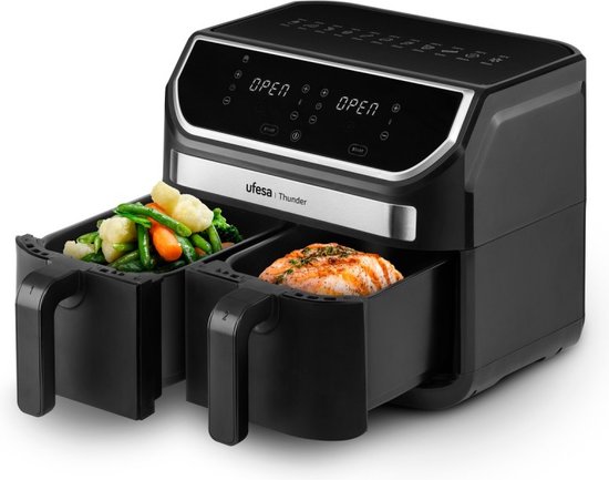 Ufesa Thunder Airfryer 9L Dual Cooking Zwart
