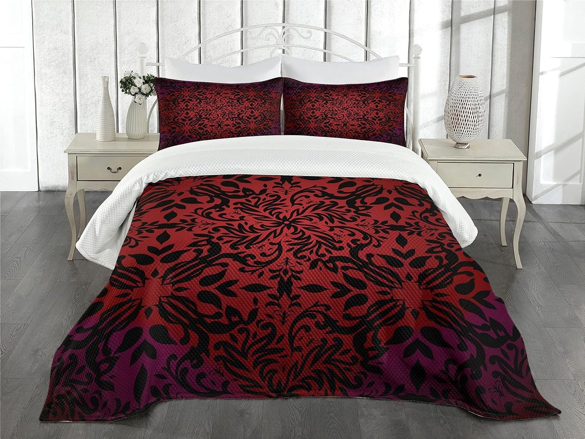 Parade Home® Rood Bedsprei Set-260x220-Bedspreien 2 persoons- Kussenslopen 90x50-Rood- Bijzondere beddengoed- Slaapkamer decoratie