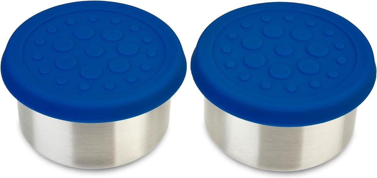 LunchBots - Dips 75ml - RVS Dip Containers met Siliconen Deksel (set van 2) - Blauw
