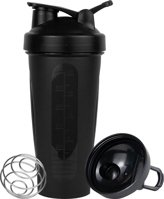 Foto: Shakebekers eiwitshaker fitness shakebekers bidon proteine shaker bpa vrij 700 ml zwart mengbal blenderbal