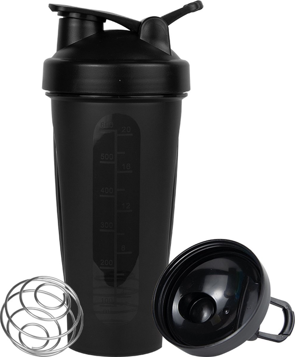 Goedkoopste Shakebekers-Eiwitshaker- Fitness shakebekers- bidon- proteine shaker- BPA vrij- 700 ml- zwart- mengbal-blenderbal