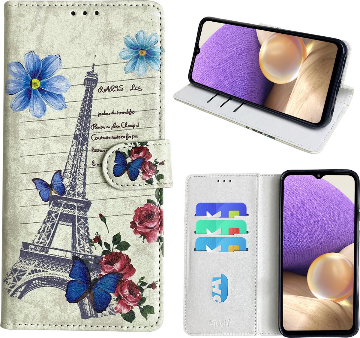 Hoesje geschikt voor Samsung Galaxy A32 5G Bookcase met Eiffel Toren /Parijs