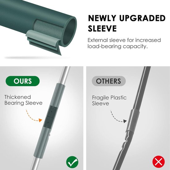 Opvouwbare handgreep hark - 26 tines - GREEN. Leak Rake — afbeelding 3