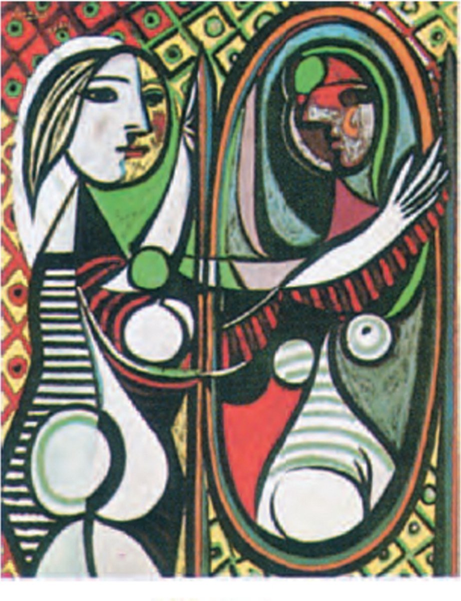 Pablo Picasso - Jong meisje voor een spiegel - Kunstposter - 40x50 cm
