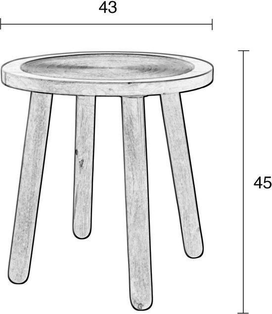 Zuiver Dendron Bijzettafel Rond 43 cm Mangohout - Bruin