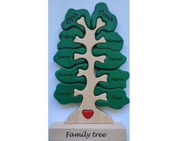 Gepersonaliseerde Stamboom puzzel 10 namen - geboorte - kraam cadeau - Vaderdagcadeau - moederdagcadeau - Babygeschenkset