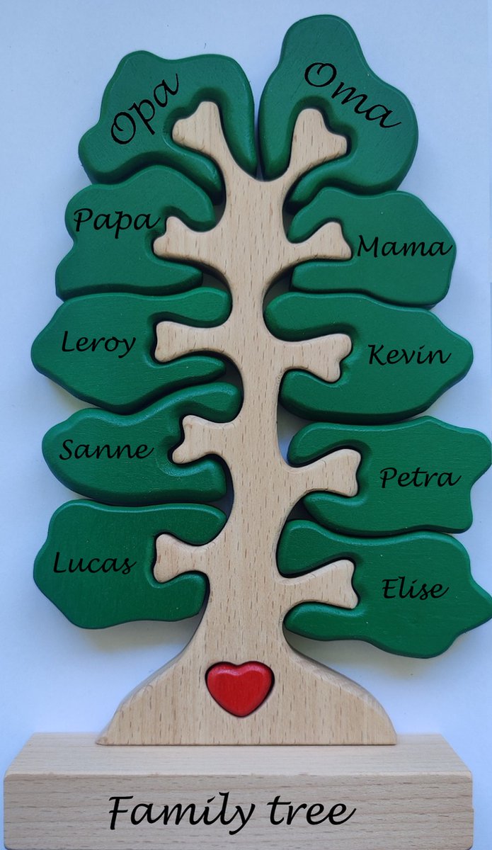 Goedkoopste Gepersonaliseerde Stamboom puzzel 10 namen - geboorte - kraam cadeau - Vaderdagcadeau - moederdagcadeau - Babygeschenkset