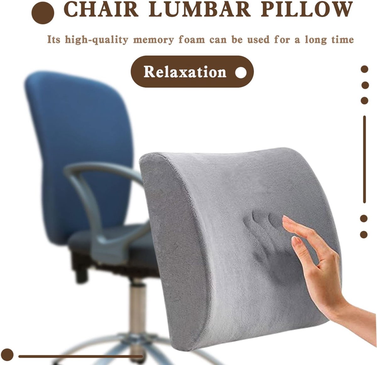 Coussin Dorsal Coussin Lombaire Ergonomique Double Face - Mousse Mémoire, Thermorégulé - Avec Sangles Pour Siège Auto, Bureau, Canapé Coussin Dorsal Coussin Lombaire Ergonomique Double Face - Mousse Mémoire, Thermorégulé - Avec Sangles Pour Siège Auto, Bureau, Canapé