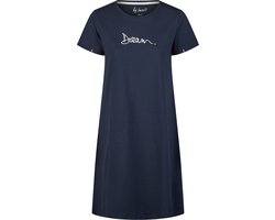 By Louise Essential Dames Nachthemd Korte Mouw Dream Blauw - Maat XL