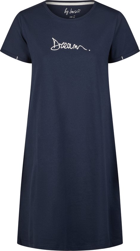 By Louise Essential Chemise de Nuit Femme Manches Courtes Dream Blauw - Taille XL