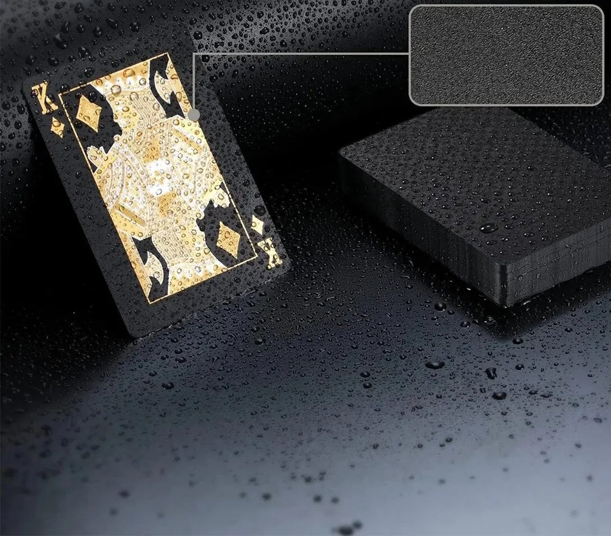 Luxe Speelkaarten - Zwart Kaartspel - 100% Plastic & Waterdicht Kaarten - Spelkaarten Pokerkaarten - Playing Cards voor Poker of Drankspel Volwassenen van Boncy — cadeau in Spellen & Speelgoed - foto 5