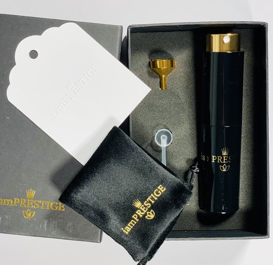 iamPRESTIGE BLACK Parfum 20ml refillable Gift travel box