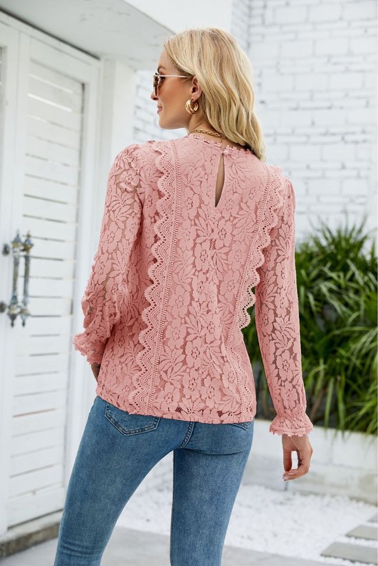 SUNMOOL - Blouse Femme - Chemise Femme - Top Femme - V V - Rose - Taille : M