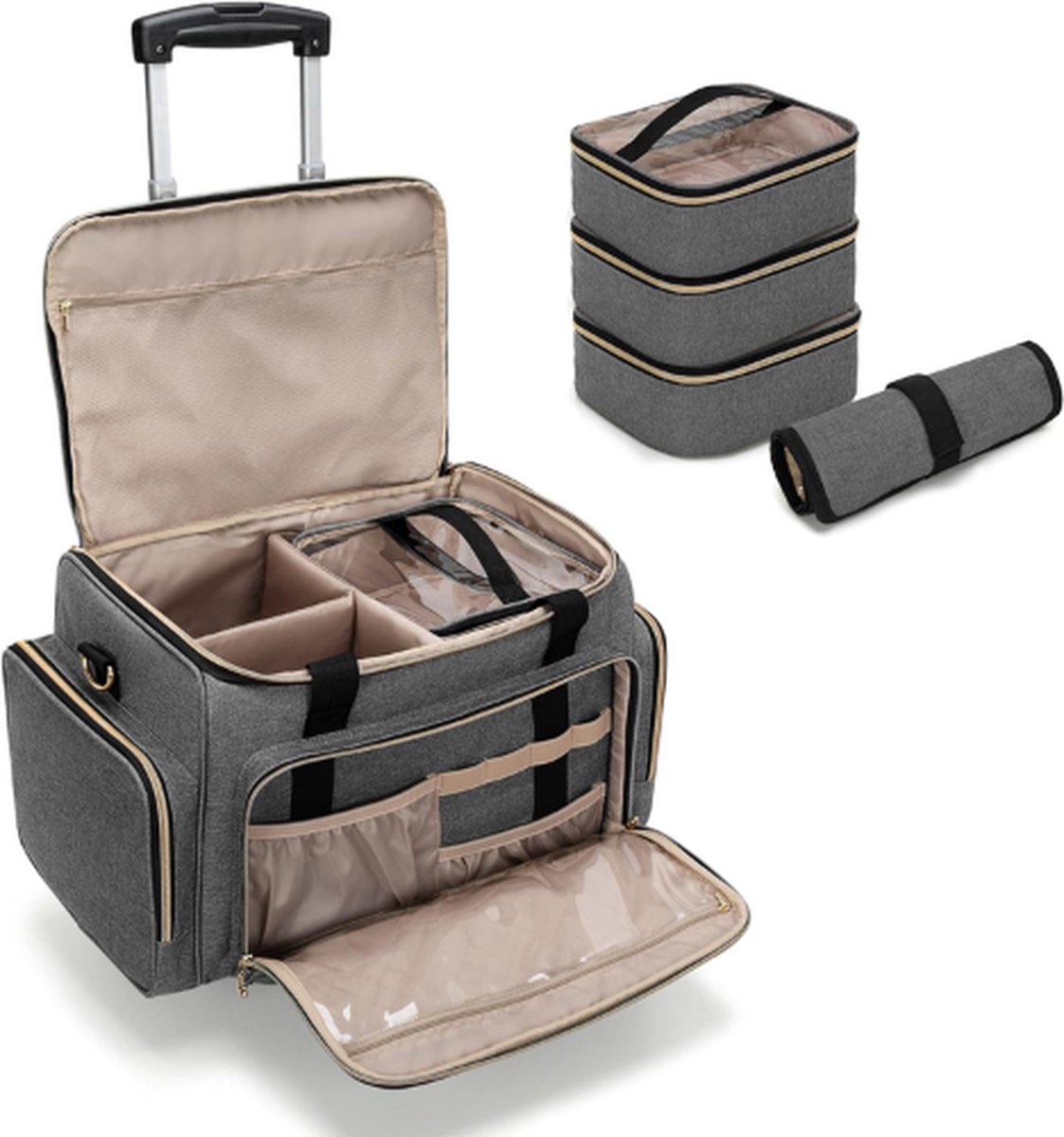 TADES Make Up Koffer Make Up Trolley Make Up Trolley Met Wieltjes Trolley Handbagage Trolley Op Wieltjes Make Up Koffer Meisjes Koffer Handbagage Koffers